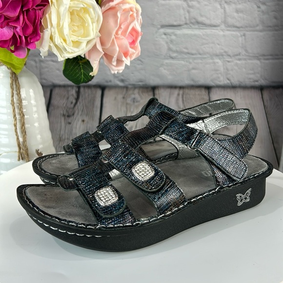ALEGRIA 🦋 KLEO GLIMMER GLAM Iridescent Diamond Buckles Adjustable Sandals - Picture 1 of 17